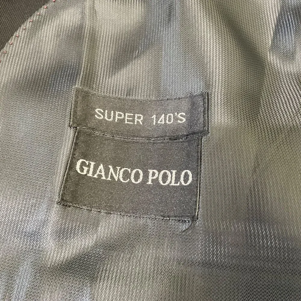 Gianco Polo  Blazer Mens 48L Super 140s Wool Suit Jacket Only Black 3 Button